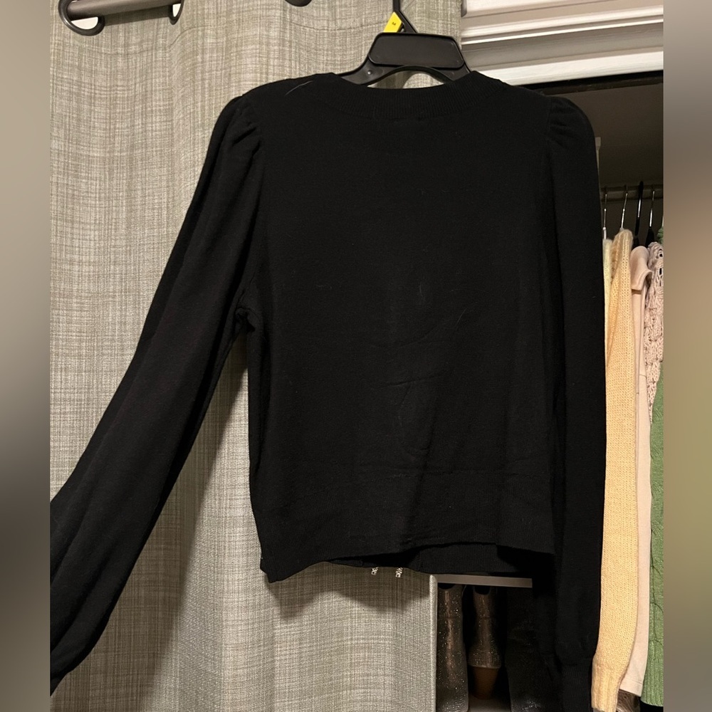 Express Black Cardigan with sparkly bow Ties - Picture 4 of 4